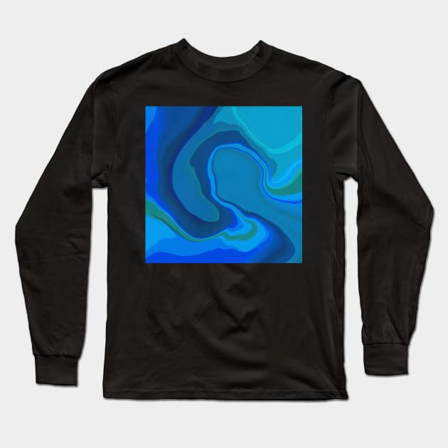 Abstract blue irregular shapes Long Sleeve T-Shirt by CreaKat